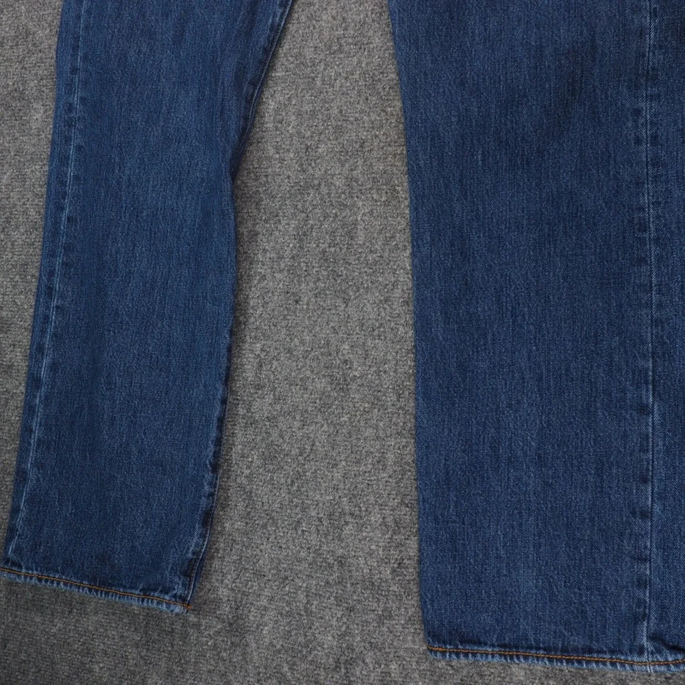 Levi's 501 Jeans Mens 36x32 Blue Solid Straight Leg Button Fly Classic Denim